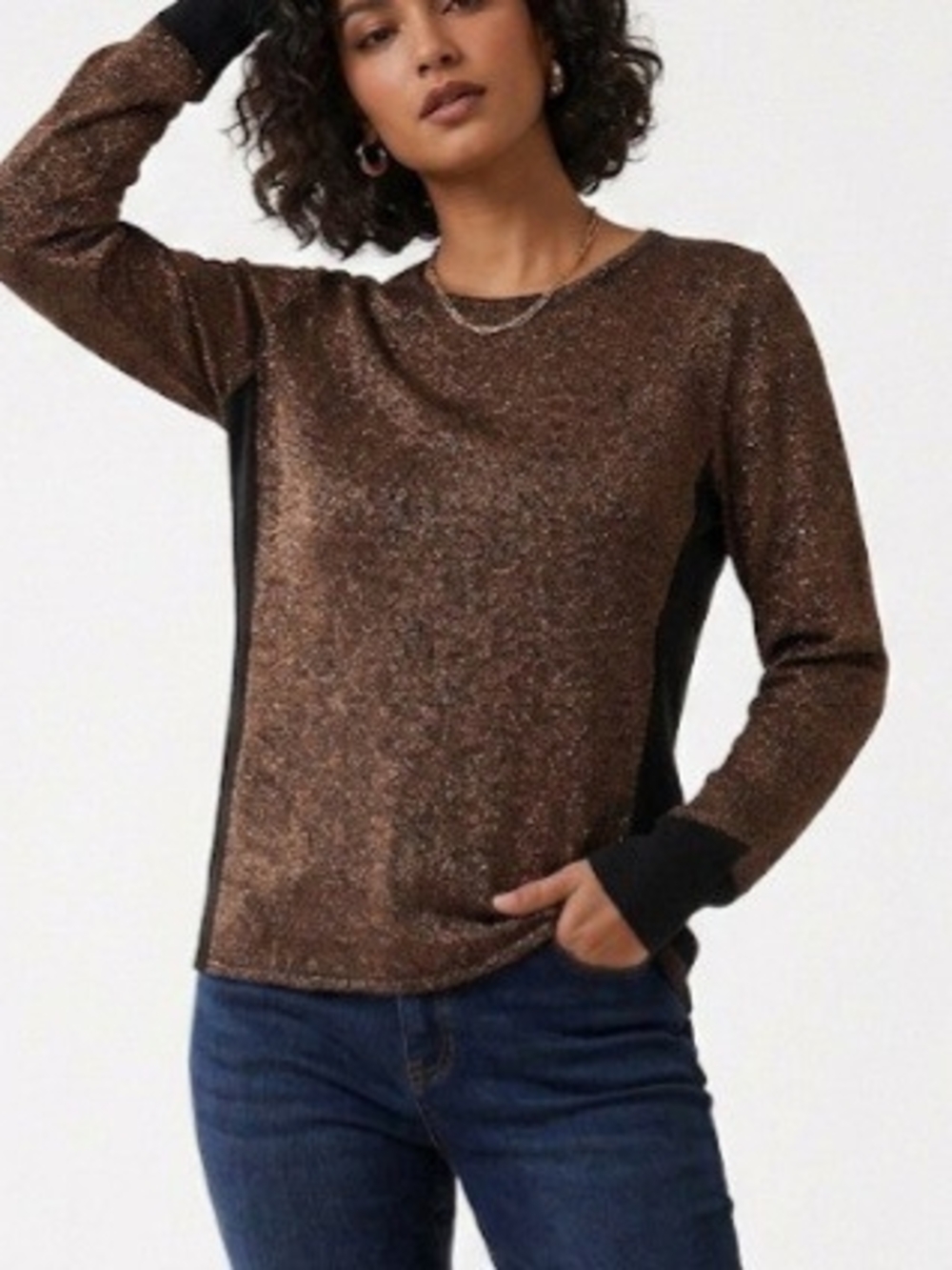 ✨ MAJE PARIS METALLIC BRONZE KNIT SWEATER ✨
Size- S